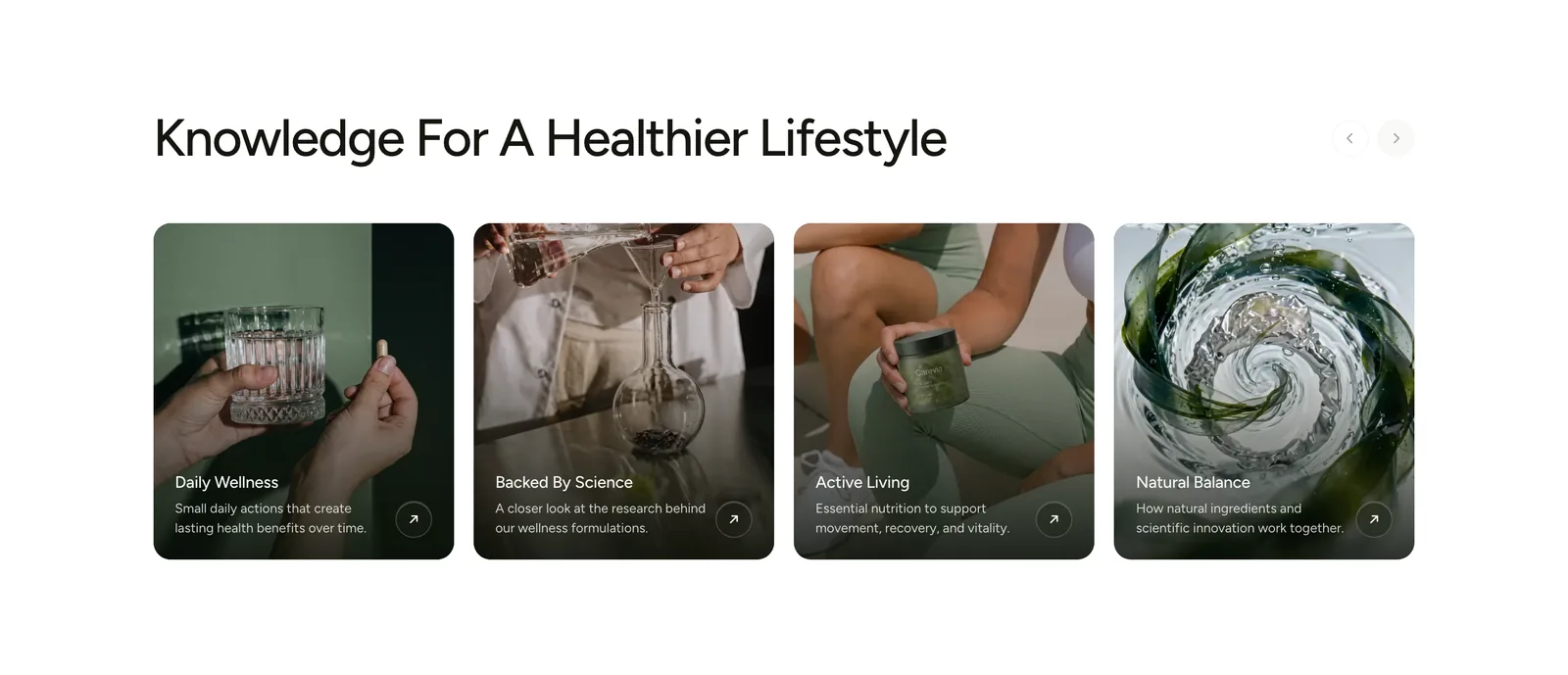 “Knowledge For A Healthier Lifestyle”: o trilho de artigos, arrastável.